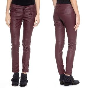 Free People Faux Leather Skinny Pants Mulberry Veg
